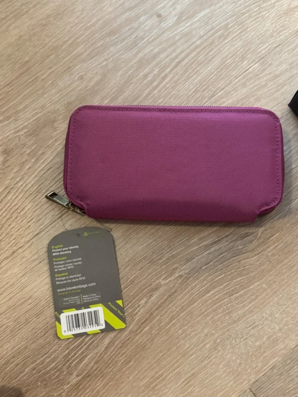 Travelon RFID Blocking Zip Around Wallet Purple Magenta New in Box Safekeeper